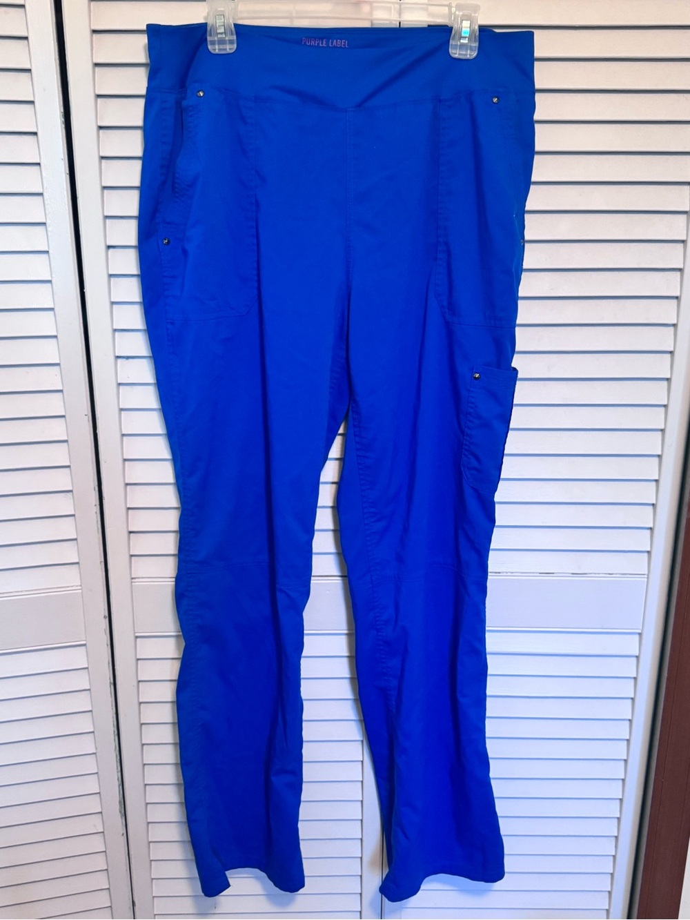 healing hands purple label women’s size L TALL Royal Blue Cargo Scrub Pants